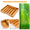 Bellsal Silverware Organizer Kitchen Drawer Organizer Expandable Bamboo Utensil Holder