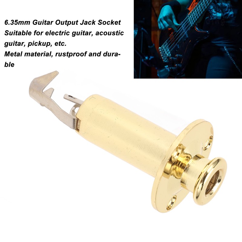 6.35mm Guitar Output Jack Socket Metal Construction Endpin Pickup Jack