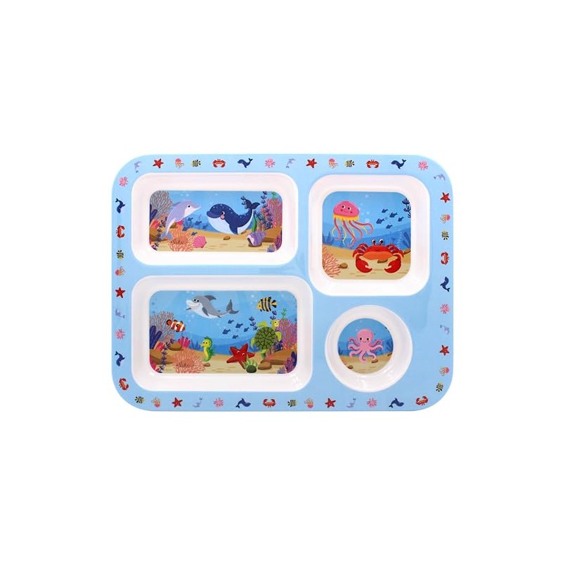 Lesser & Pavey Kids Divided Plate Blue Sea Life Toddler
