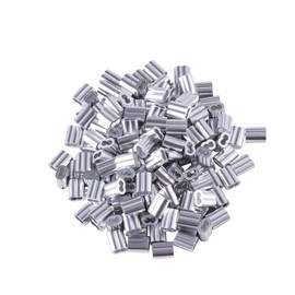 TIOMIOSEA Professional Rope Clamp, Pack of 150, 4.8 mm x 9 mm Press Clamps, Double Sleeves, Clamp Sleeves, Choke Clamps Made of Aluminium Rope for Rubber Rope, Expander Rope, Tarpaulin Rope, Wire Rope