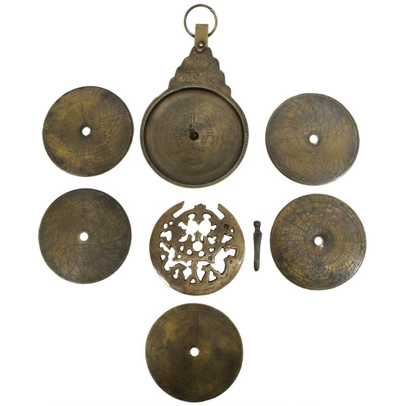 5MOONSUN5's 8.5" Hanging Brass Arabic Astrolabe Globe Maritime Navigational Astrological