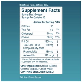 Pure Kori Pure Antarctic Krill Oil Multi Benefit Omega-3 Mini Softgels,(400 mg,120ct)