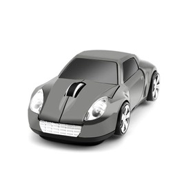 KLEIN Design CM0023 Wireless Mouse, Sports Car Design, 2.4 GHz Connection via Nano USB Receiver, Optical Sensor, for Left and Right Handed Users, Grey