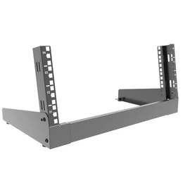 JINGCHENGMEI 4U Desktop Network Rack 19 inches Small Open Frame Rack 2 Post Free-Standing Tabletop Rack for Server, Patch Panel, Data, AV, IT,Studio or Networking Equipments (4U)