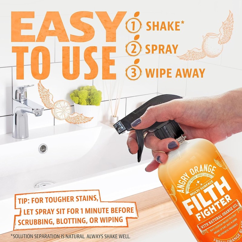 ANGRY ORANGE Citrus Multipurpose Cleaner Spray for Kitchen and Bathroom