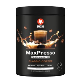 MaxiNutrition MaxPresso Coffee Classic, Protein Coffee, Whey Coffee Powder, 21 g Protein per Serving, Sugar-Free & Low Fat, Warm & Cold Edible