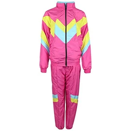 Foxxeo 80s Costume for Adults Premium 80s Tracksuit Assi – Men's Size S–XXXXL – Carnival Suit, Colour Pink Yellow Baby Blue, Size: XL: