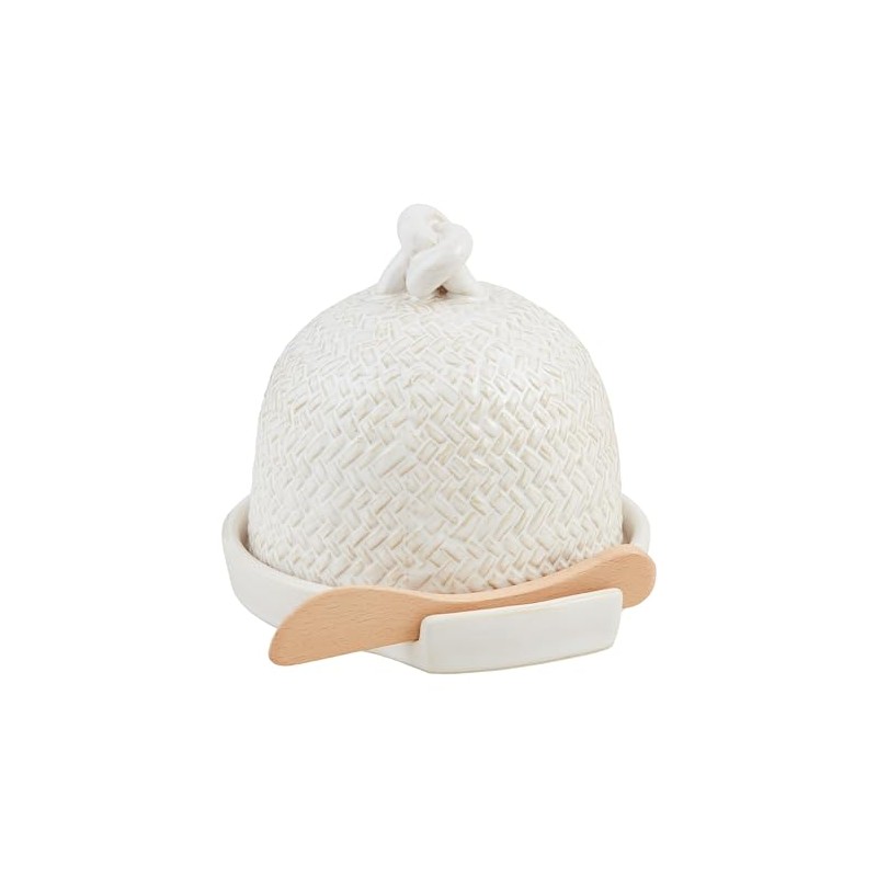 Mud Pie Cheese Ball Cloche Set; dish 5" x 5