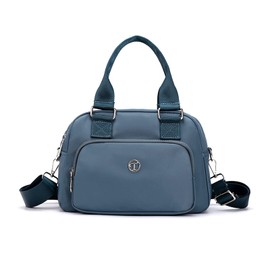 NICOLE & DORIS Casual Shoulder Bag Multi Pocket Messenger Bag Large Capacity Handbags for Women Shopping Bag Portable Travel Weekend Bag for Daily Use Light Blue