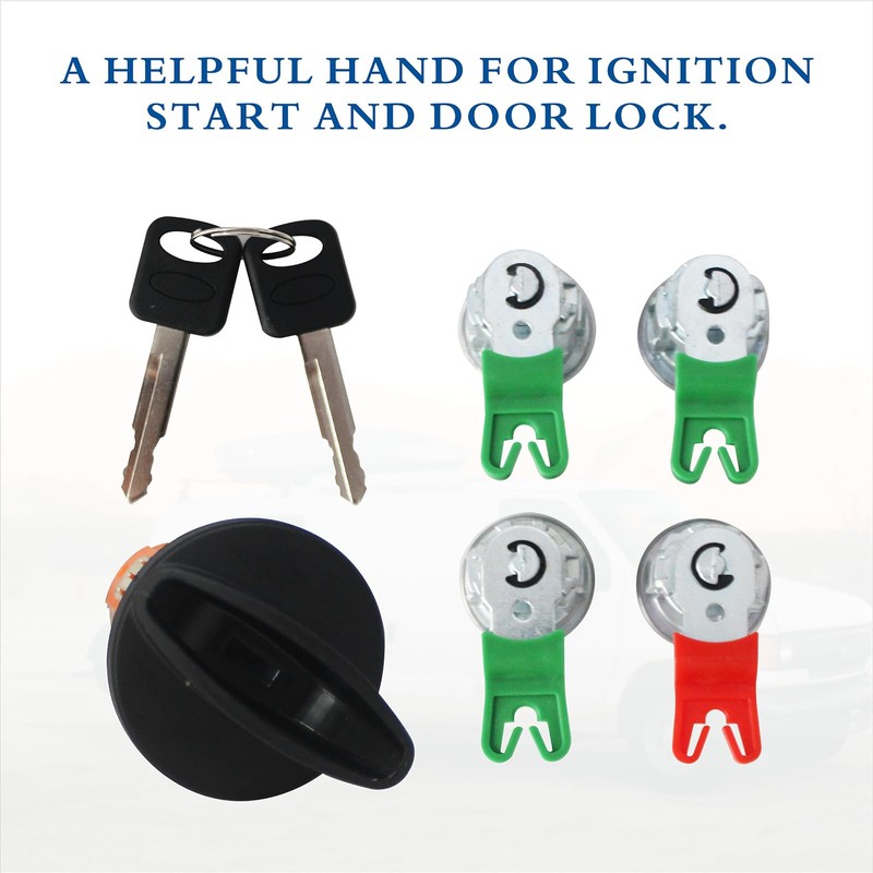 Eterpace Ignition Switch Lock Cylinder&Keys W/ 4 Door Lock Cylinder,
