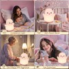 FAMIDUO Pink Penguin Night Light,Food Grade Soft Silicone Nursery Nightlight