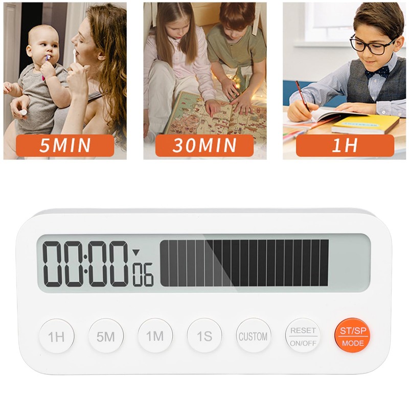 Digital Kitchen Timer, Visual Timer with Large LED Display, Adjustable