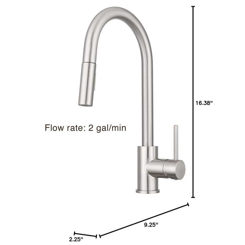 Pacific Bay Bellevue Pull-Down Kitchen Faucet – Single-Handle with in-Line