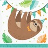 Creative Converting Sloth Party Beverage Napkins, 16 ct, Multicolor, 5"