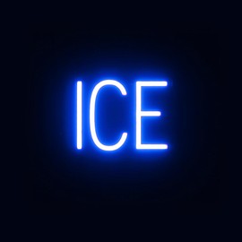 SpellBrite ICE Sign for Businesses | Neon Ice Sign Look, Blue LED Light Source | 10.2" x 6.3"
