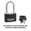 Master Lock Black Covered Aluminum Lock, Gym Locker Lock with