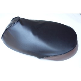 Made in Japan Thick Synthetic Leather Material! TODAY Seat Cover Designed for Easy Installation, Just Put On With Rubber Mouth, AF61/AF67 Honda Today (Black/Dark Brown)