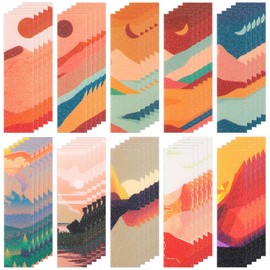 50 Pieces Calm Stickers Anxiety Sensory Stickers Textured Sensory Adhesives Clam Strips Adhesive Stress Relief Calming for Phone Shell(Sunset Style)