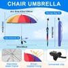 Cosblank 4 Pcs Chair Umbrella with Clamp Adjustable Beach Umbrella