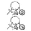 TOYANDONA Pack of 2 Camping Keychain Compass Keychain Camping Key