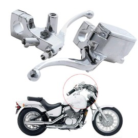 Saihisday Palanca de cilindro maestro de freno para Honda NV400 NV600 NV750 VF750 VT250 VT750 VT1100 VT1300 [un par Plata]