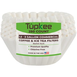 Tupkee Extra Large Coffee Filters – 13.75” x 5.25” – Fits Bunn 1.5–3 Gallon Commercial Coffee & Tea Machines – Chlorine-Free – No Overflow, No Tearing – 250 Count – For Restaurants, Cafés