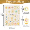 YALOJE 5D Embossed Nail Stickers, Bohemian Style Sun Moon Flower