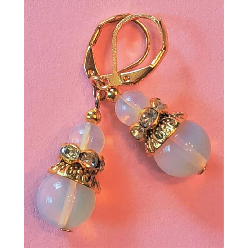 handcrafted by BeJay double OPALITE & AB Rhinestone roundel GP