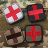 Medic Cross Tactical Embroidered Velcro Patch Velcro Patch 4 Colors/Set