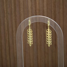 Wheat Stalk, Fern Leaf .925 Sterling Silver Drop Earrings by Tela Jewelry | Genuine .925 Sterling Silver earrings for Women & Ladies | Exquisite Design Hypoallergenic Dangle Earrings, Sterling Silver,