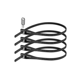 Hiplok Bike Lock's Z LOK Armoured Security Tie & Bike, Twin Black, Pack