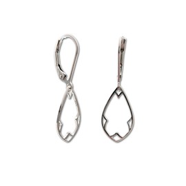 Sterling Silver earrings - art deco teardrop - jewelry gift for women (Leverback)