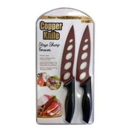 Cooper Knife Ultimate Kitchen Duo: 2-Pack Stainless Steel• Sharp Forever /Copper Knives
