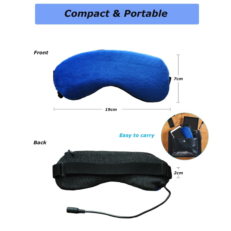 PJYU Heated Eye Mask, USB Warm Eye Compress with Flaxseed