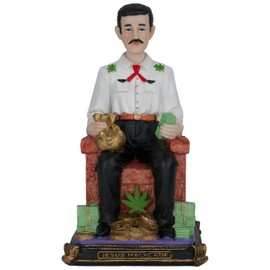 Cannan Jesus Malverde 10" Icono Espiritual que se Originó en Sinaloa Malverde Resin Figure
