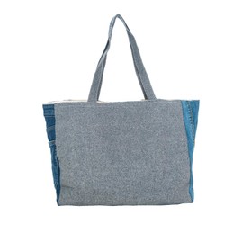 Back From Bali Womens Denim Patchwork Pocket Tote Bag Classic Lightweight Shoulder Boho Purse Handbag