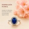 anillo de compromiso plata - Anillo Compromiso Ajustable Zafiro Azul
