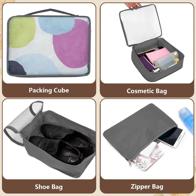 12 Large/Medium/Small Packing Cubes – Luggage Organiser in Various Sizes