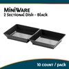 Blue Sky MiniWare Black 2 Section Dish - Premium Disposable