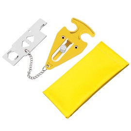 Portable Door Lock for Additional Safety and Privacy Perfect Travel Lock Heavy Duty Extra Lock for School Dormitory Rented Rooms Hotel Home Motel（Yellow）