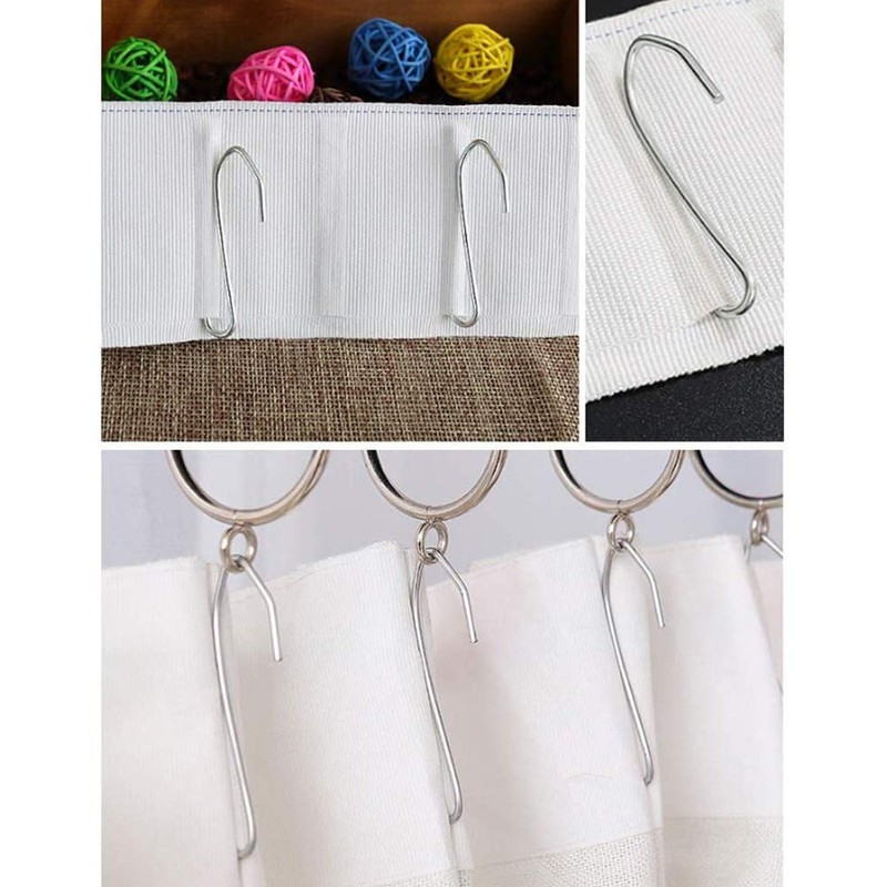 All-Pie 50 Pcs Stainless Steel Curtain Hooks Pinch Pleat Curtain