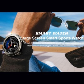 DM50 1.43inch smartwatch HD Color Touchscreen BT Calling Multiple Sports Modes IP68 Waterproof Fitness Activity Tracker Watch for Heart Rate Monitor Sleep Mode Compatible with Android iOS