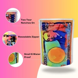 Generic 100 Pack Money Designed Dollars Japanese Yen Storage Baggies Resealable 3.5 Gram Snack Candy Bags 3.5 x 4.75 inches