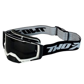 TWO-X Cross Goggles - Motocross Goggles with Tinted Black Lens - Offroad Goggles - Enduro & Downhill - Safety Goggles - Atom - Blizzard White / Black