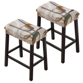Bifaunvogel Bar Stool Cover Rectangle Set of 2 Printed Stretch Counter Height Bar stools Slipcovers Saddle Stool Slipcover Bench Seat Protector Backless Bar Stools Covers for Kitchen Counter #10