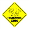 Triceratops Crossing Sign Zone Xing | Indoor/Outdoor | 14" Tall
