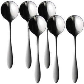 Nagao Tsubamesanjo Bouillon Spoon, 5 + 1 set, 5.6 inches (14.3 cm), 18/0 Stainless Steel, Made in Japan