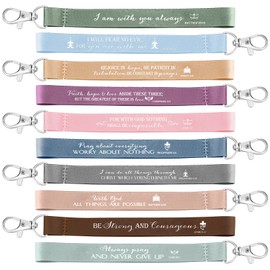 Inbagi 50 Pieces Christian Bible Verse Religious Biblical Keychain Bulk Fathers Day Gift for Men Church Favors(Fresh Colors)