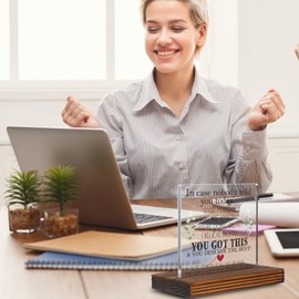Inspirational Motivational Positive You Are Amazing Quote Clear Desk Decorative Sign, You Got This and Deserve the Best Affirmation Sign Gift for Coworker Friends Family Kids EC101