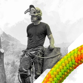 Pelican Rope Arborist Rope 11.8mm x 120Ft High-Strength 24-Strands Static Climbing Rope | 7,000 lb Strength for Tree Climbing, Pulling, Outdoors & Swing | Made in USA - Red, Plain End